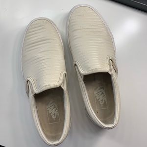 Cream Leather Slip-Ons